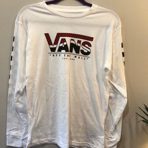 Vans white and red unisex tee😎